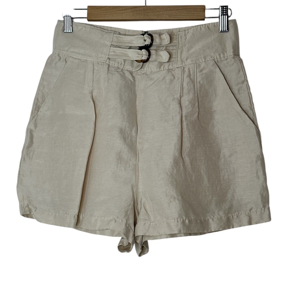 Joie Brenten High Waist Shorts Women Size 8 Linen Blend‎ Beach Summer Outdoor - Picture 2 of 9